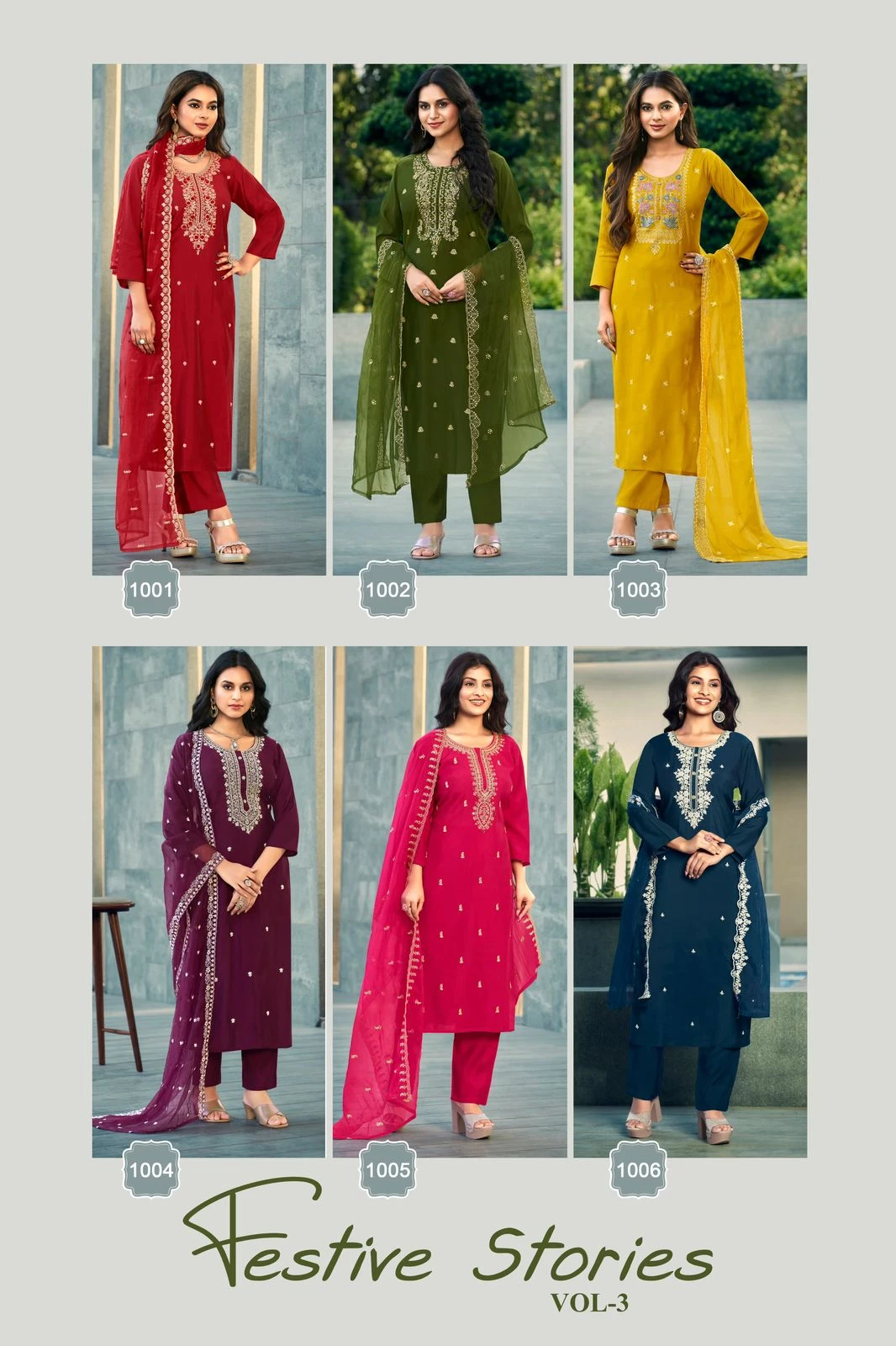 Ossm Festive Stories Vol 03 Viscos Roman Silk Wholesale Readymade Salwar Suit Catalog — Wholesale Salwar Suits, MPA wholesale from Surat — view 7